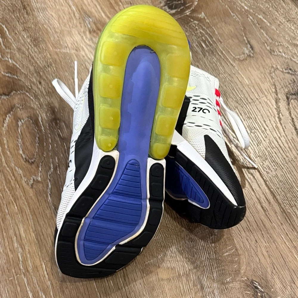 Nike Air Max 270 White Black with Lime Accents - Picture 4 of 6